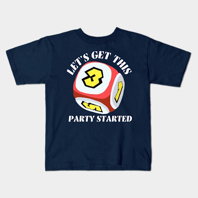 Party Started Kids T-Shirt by Whitelaw Comics